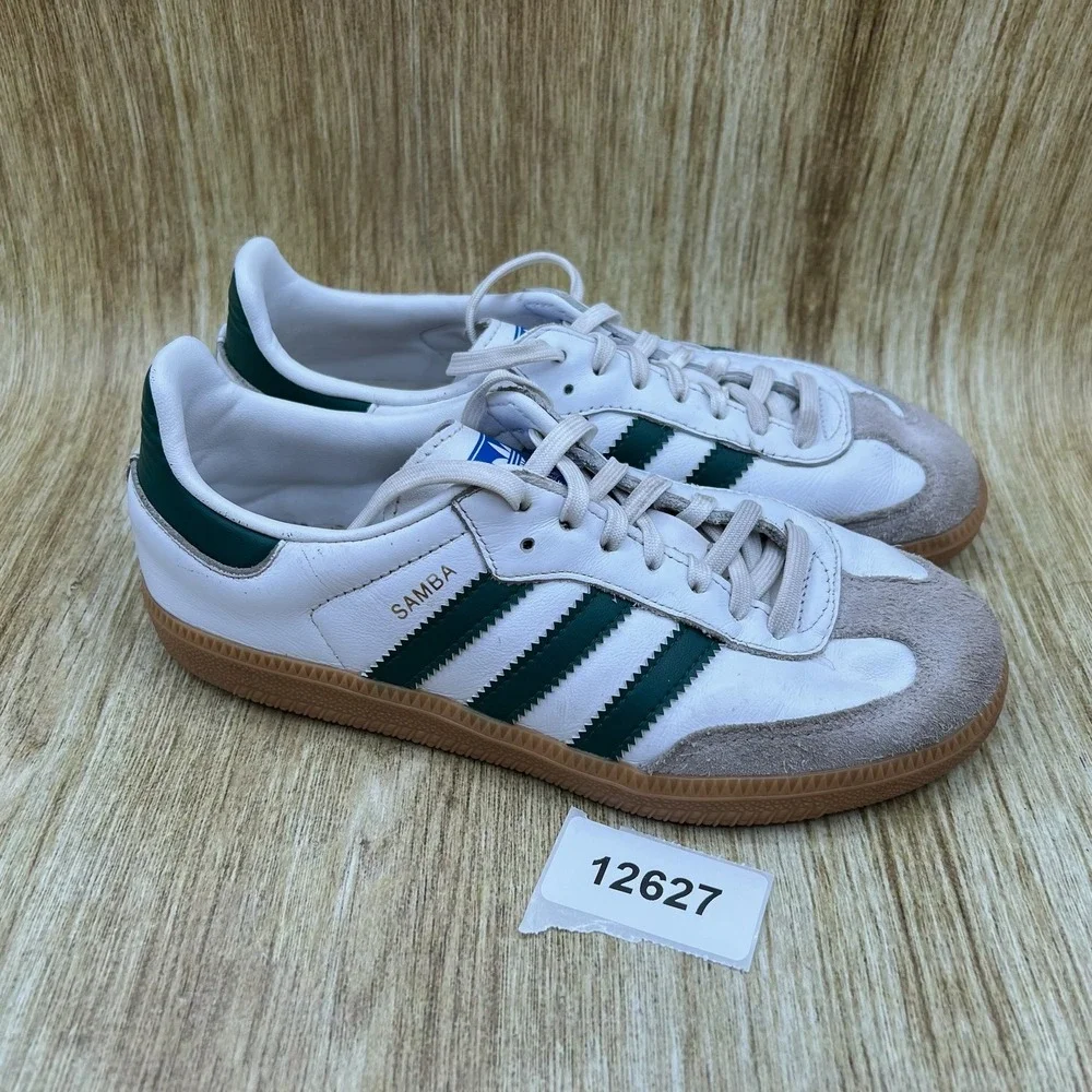 Adidas Samba OG Sneakers Kid's Size 3Y White Green Gum Low Top IE1334